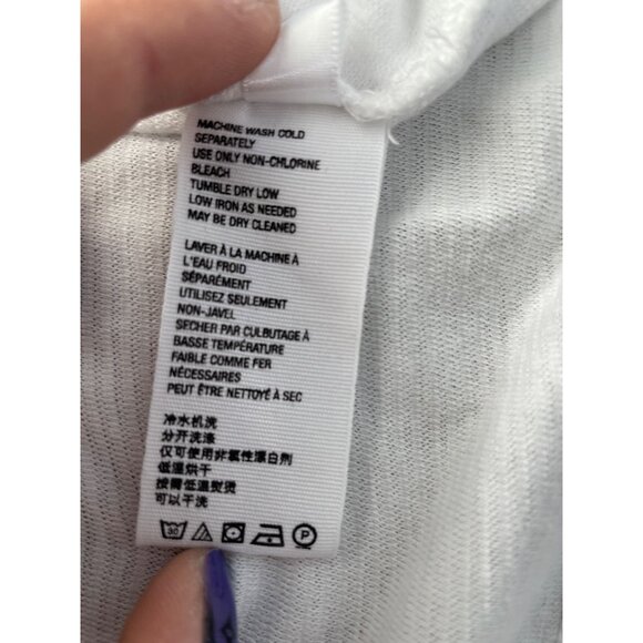 Free People Billie Long Sleeve Tee Womens Small Long Sleeve White Cotton Blend - Picture 9 of 11